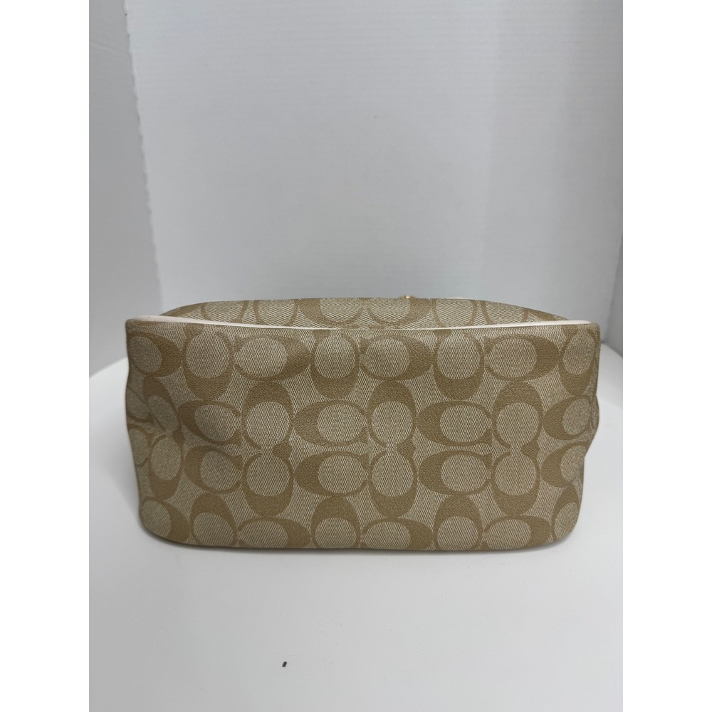 Coach C8152 Signature Canvas Mollie Tote 25 Khaki Chalk‎ Gold Chain Shoulder Bag - Picture 8 of 16
